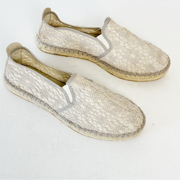 NWOT Free People Beige Crochet Espadrilles 38/7.5 Loafer Slip On Tan FairyCore - Picture 2 of 11